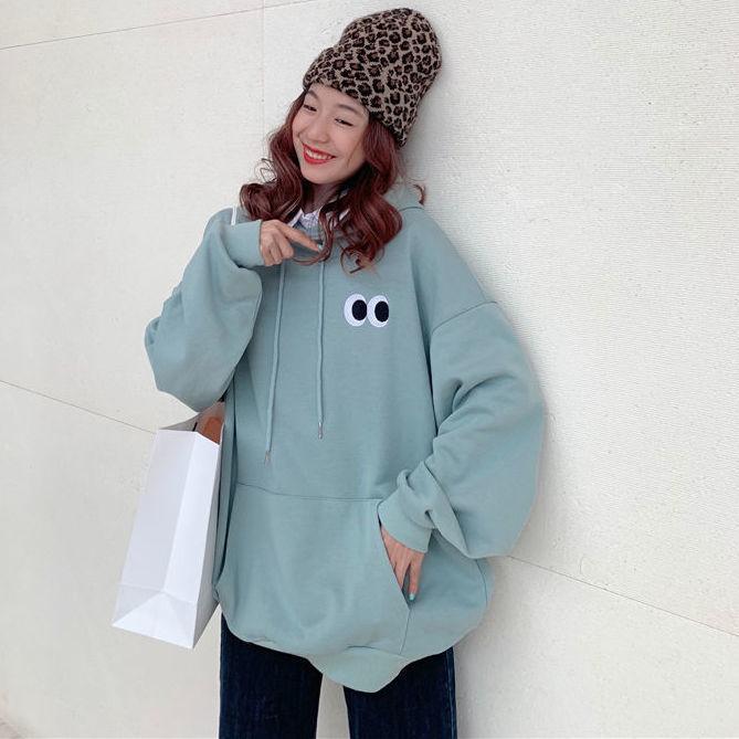 

Cartoon Hoodie Women Loose Velvet Sweatshirt Pockets Letter Casual Oversized Harajuku Streetwear Womens Tops Clothes Trendy1, Clear