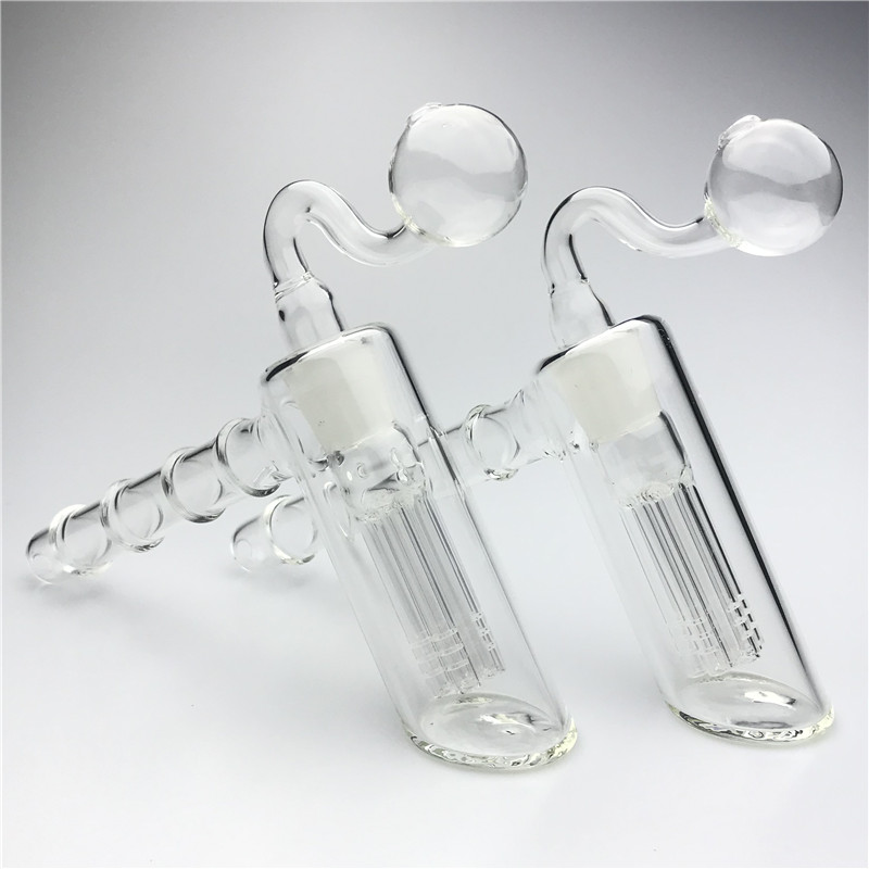 

18mm Female Hookah Glass Hammer Oil Burner Bong with 6 Arm Filter Tube Thick Pyrex Clear Bubbler Water Pipes Mini Burners Pipe Bongs
