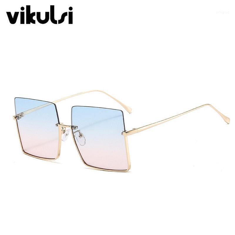 

Sunglasses Brand Metal Half Frame Women Retro Steampunk Square Shades Men Fashion Oversized Sun Glasses Female Travel UV4001