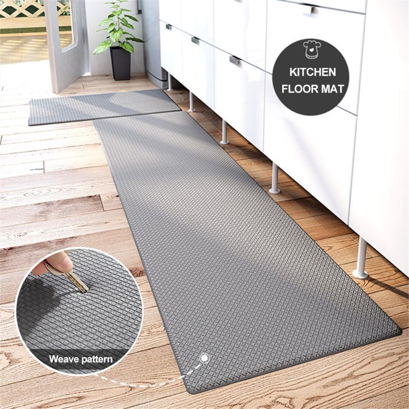 

1pcs PVC Kitchen Carpet Waterproof Oilproof PU Leather Kitchen Mat Non Slip Floor Mat For Living Room Bedroom Doormat, Red