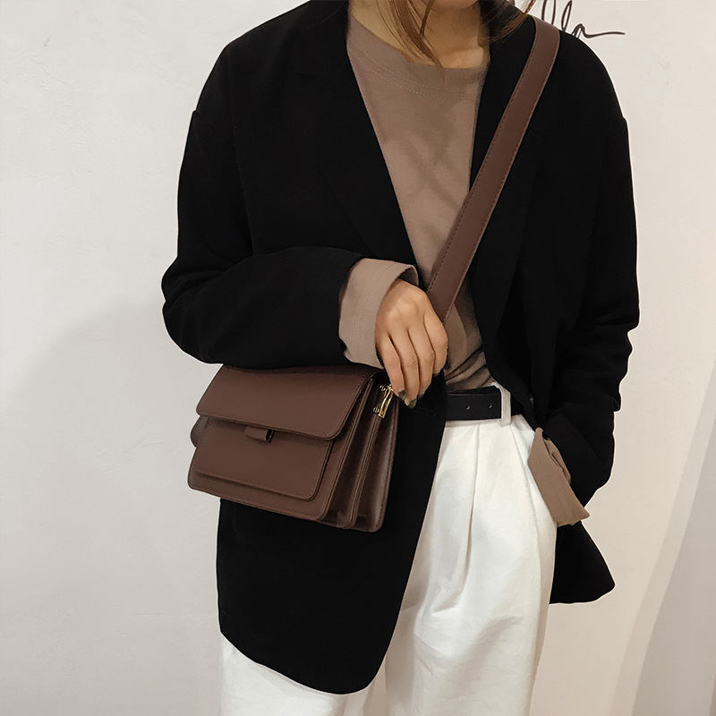 

Hot Sale Retro Fashion Female Square Bag 2019 New High Quality PU Leather Women's Handbag Simple Casual Shoulder Messenger Bags