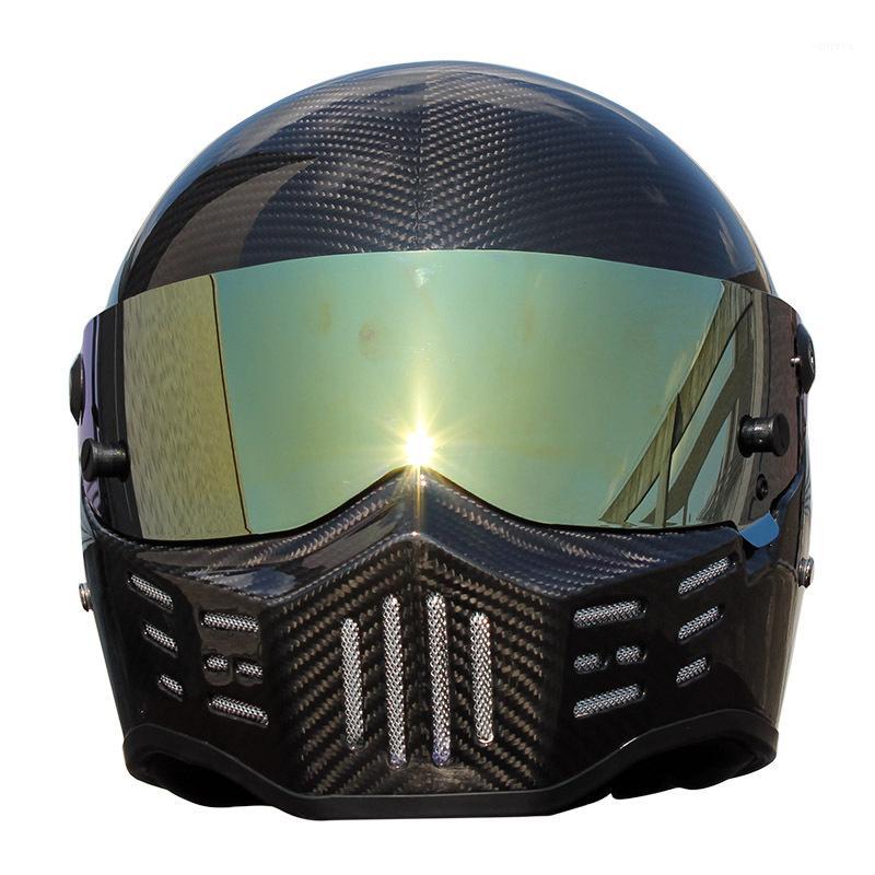 

ATV-8 Personalized Motorcycle Helmet Carbon Fiber Motocross Racing Full Face Helmet F1 Car Capacete Casco XS-XXL1, Black-black lens
