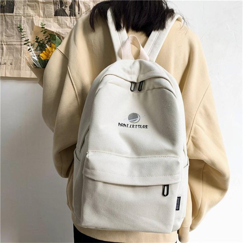 

Canvas college style backpack canvas bag small fresh backpack