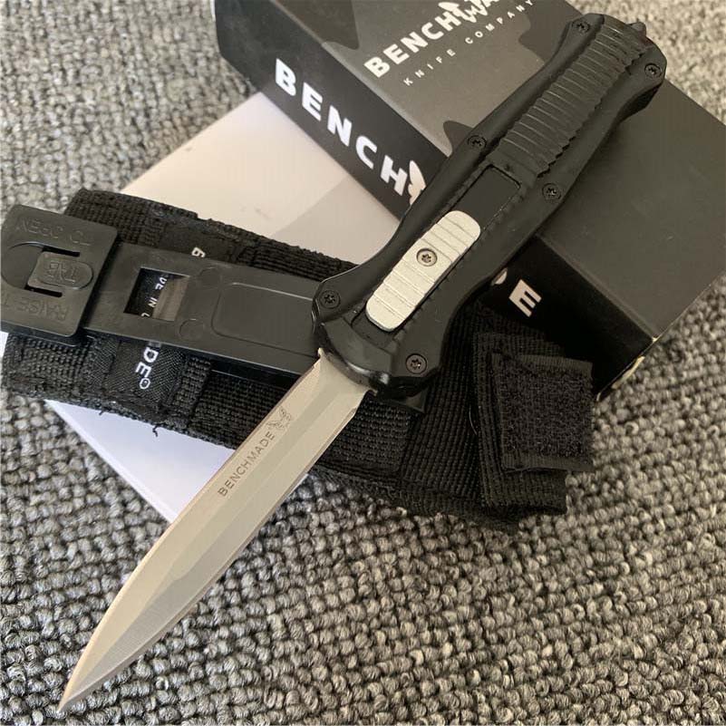 

Benchmade Mini BM3300 Infidel Double Action Auto knives 3350 D2 Steel Spear Point EDC Pocket Tactical Automatic 3300 535 3310 BM42 knife with nylon sheath