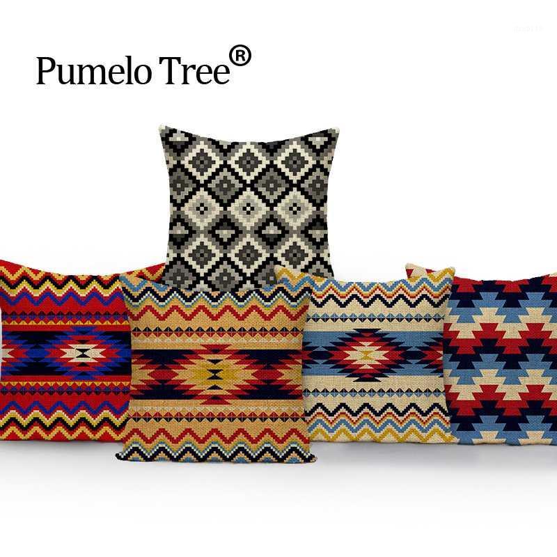

Geometric pillow cover colorful bohemian home cushions Dropshipping throw pillows zigzag linen cushions decorative cover cushion1, L590-9