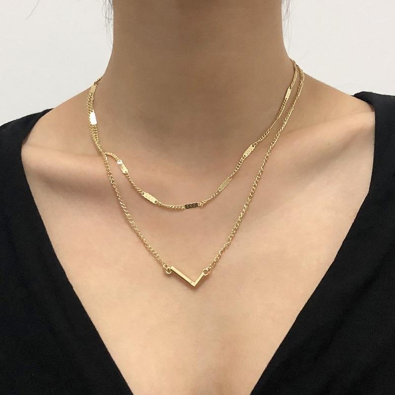 

Chokers Exknl 2021 Punk Clavicle Layered Chain Pendant Hiphop Choker Necklaces For Women Geometric Collier Collares Fashion Jewelry1