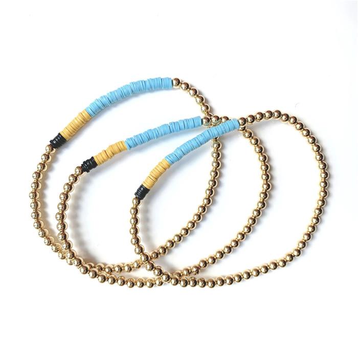 

Fashion Beads Bracelet For Women Shily Gold Ball Bracelet Stretchable Elastic Jewelry 2020 New