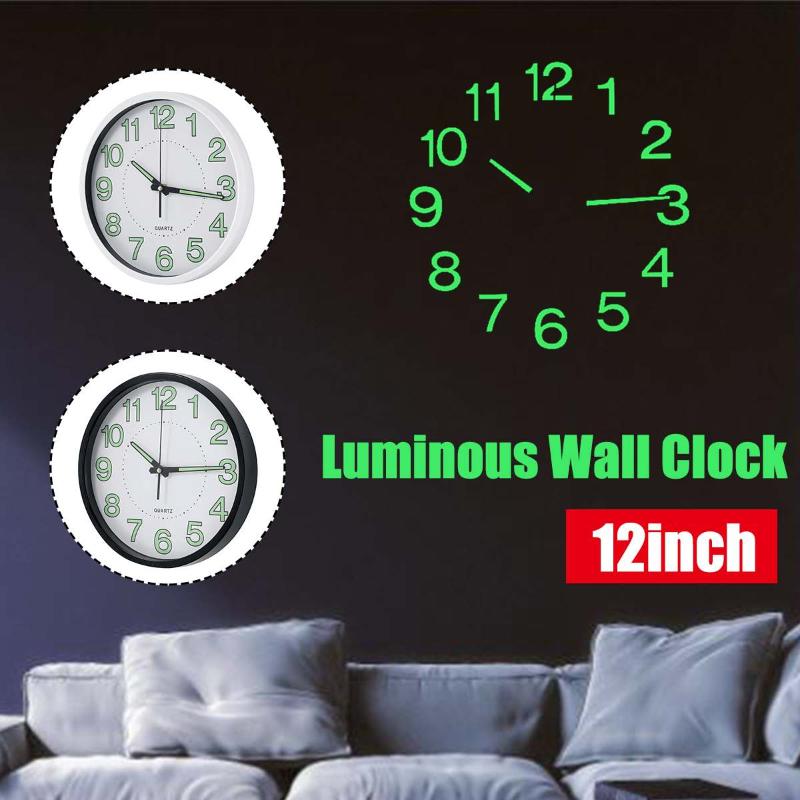 

12 Inch Moon Luminous 3D Wall Clocks Circular Quartz Clocks Home Decor Bedroom Decor Large Clock Watch Glowing In The Dark