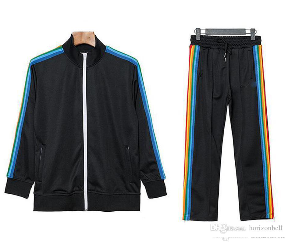 

2021 New Arrival Palm Printed Angels Designer Tracksuits Men Women Spring Autumn Tracksuit Designer Jackets White Black Jogger Sporting Suit, White with logo
