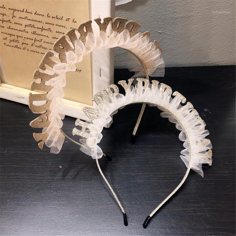 

Children Girl Kids Cute Hairbands Headbands Cartoon Birthday Letters Party Yarn Princess Fashion Head Wear Accessories-SWD-W191