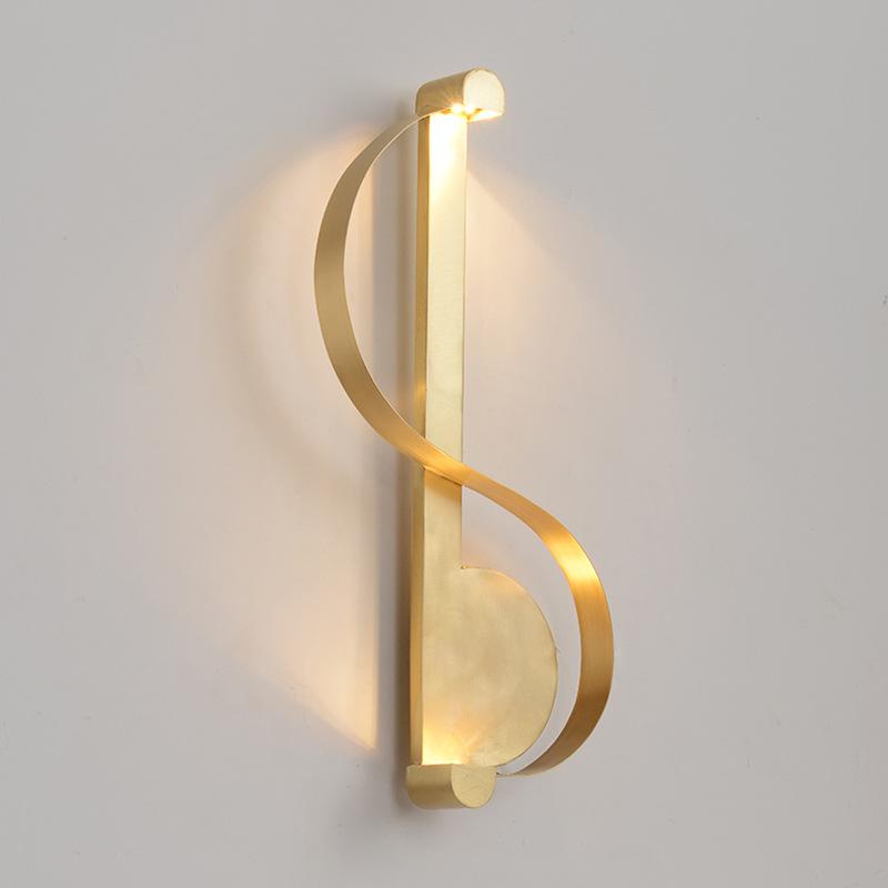 

Nordic wall lamp all copper bedroom bedside lamp modern simple sitting room wall Light bathroom creative mirror lighting