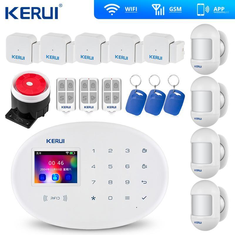 

KERUI W20 GSM Wifi Alarm 2.4 inch Touch Panel WiFi GSM Security Burglar Alarm System APP RFID Mini Movable PIR Sensor Siren1