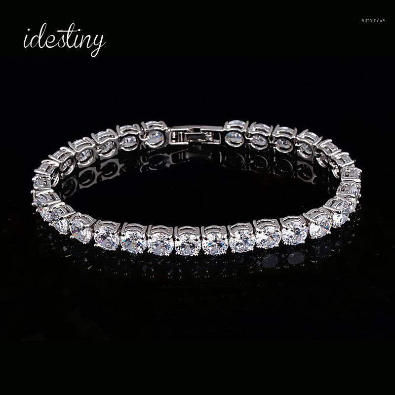 

11.11 Sale Tennis Bracelet for Woman with Charm 6mm + Round Cubic Zirconia Pulseira Classic Wedding Jewelry Lady Bracelet1