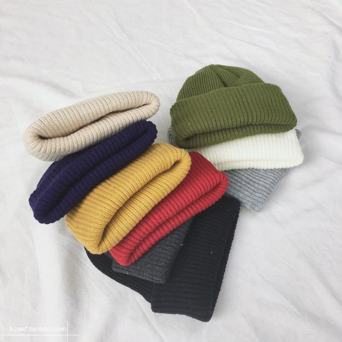 

Fashion Knitted Hat Solid Color Winter Hat Beanie Women Skullies Beanies Men Warm Outdoor Winter Beanies Cap gorras wholesale