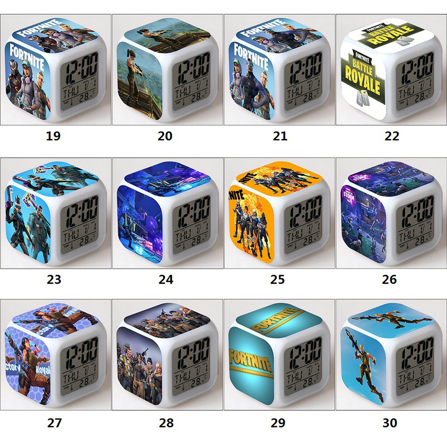 

LED Fortnite alarm clocks competitive shooting game colorful glowing Electronic clock Desk