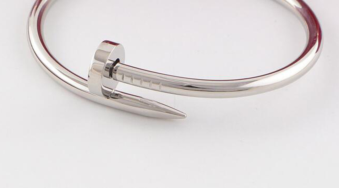 

2021 Yellow Gold, White gold and rose gold stainless steel bangle Nail bracelet with box set, Black