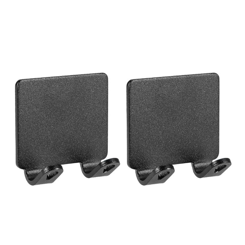 

uxcell Adhesive Double Hook Wall Hanger Aluminum Anodized Surface for Door, Bathroom, Bedroom, 46x46x22mm Black 2Pcs