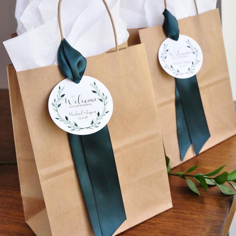 

20pcs lot Custom logo name Paper Hand bag Wedding bridal shower Baby birthday grant event party favors Bridesmaid gifts package