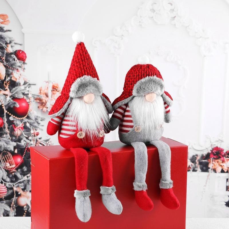 

Christmas Decorative Santa Doll Hanging Ornaments Plush Gifts Xmas Reusable Middle Human-Shape Decor Kids Gift1