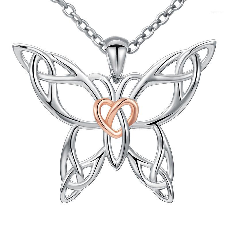 

XiaoJing new 925 sterling silver cute animal butterfly pendant necklace female fashion jewelry for women gifts drop shipping1