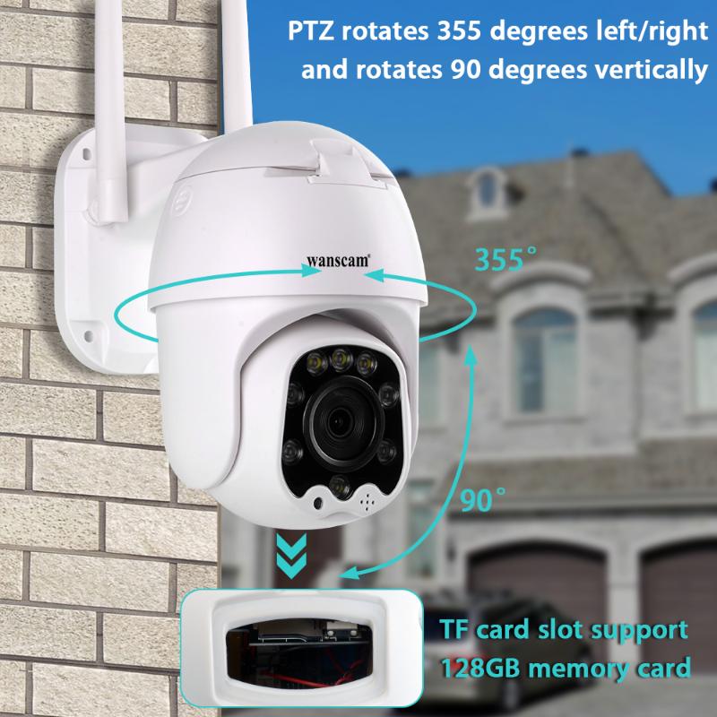 

1080P WiFi IP Camera 4X Zoom 360° Remote View PTZ Two Way Audio Color Night Vision Waterproof Outdoor CCTV Security Cam System