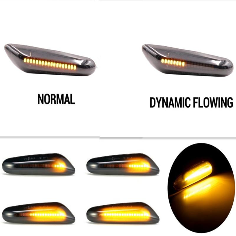 

1Pair Car Turn Signal Lights Dynamic Flowing LED Indicator Blinker Lamp For E90 E91 E92 E93 E46 E60 E82 E83 E87 E88 X1 X3 X5, As pic