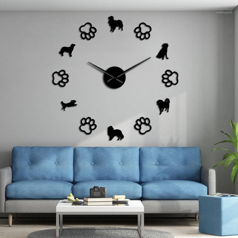 

Wall Art DIY Giant Wall Clock Netherlands Dog Breeds Home Decor Small Caging Dog Kooikerhondje Paws Decorative Watch1