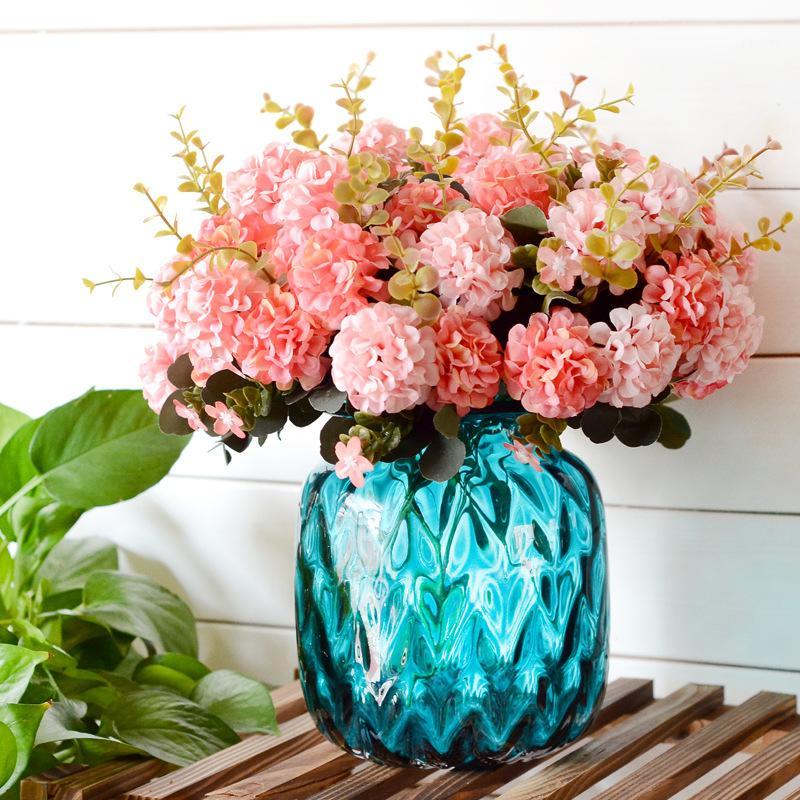 

1 Bunch 10 Flower Heads Beautiful Silk Artificial Hydrangea Gerbera Flower Decoration Fake Flowers Bouquet Home Wedding Decor1, Green