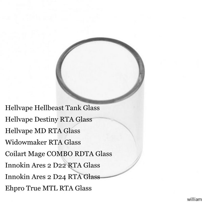 

Replacement Pyrex Glass Tube for Hellvape Hellbeast Destiny MD RTA Widowmaker Coilart Mage COMBO Innokin Ares 2 D22 D24 Ehpro True MTL