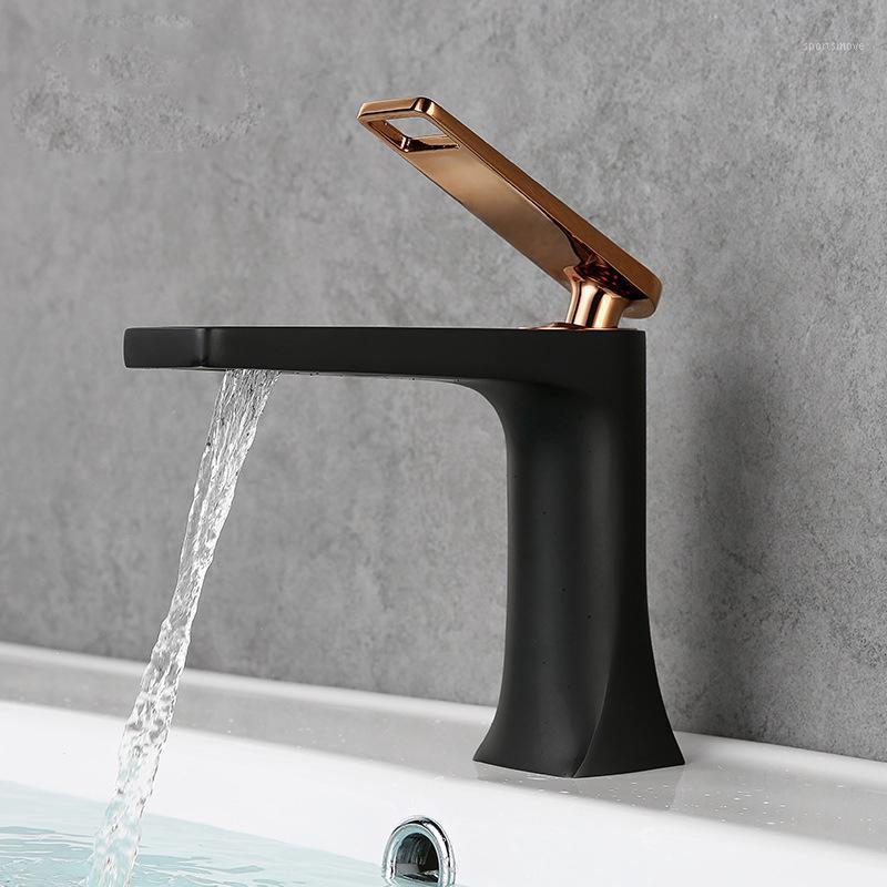 

Rose Gold Basin Faucet Single Handle Single Hole Bathroom Faucet Deck Mounted Bathroom Sink Brass Body Mixer Taps1