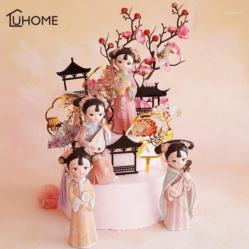 

Retro Chinese Princess Cake Topper Pretty Girl Birthday Kids Favor Cake Decoration Cupcake Topper for Dessert Table Decor1