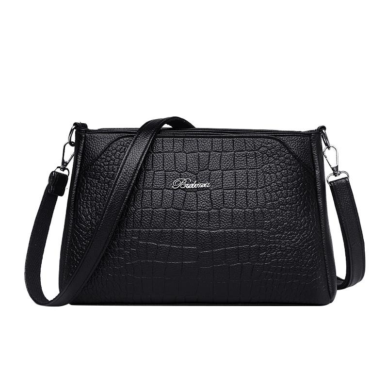 

Bags For Women 2021 Casual Pu Leather Handbags Soft Face Retro College Soft Leather Shoulder Bag Solid Color Messenger Bags #SRN, Black