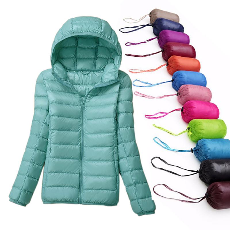 

Winter Jacket Women Black Spring Autumn Jacket Women Duck Fur Down Hooded Coats Female Slim Parkas Outwear Pink Orange