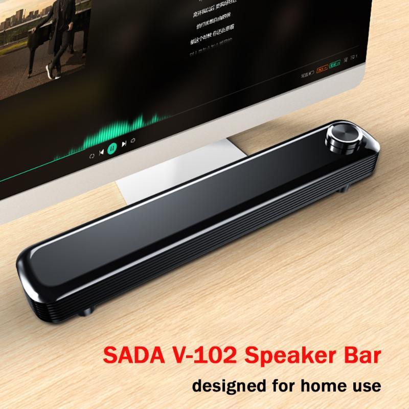 

2020 New V-102 Computer Speaker Bar 2 * 3.5mm Wired Computer Stereo Sound Bar Bass USB Powered Soundbar Speaker for Desktop PC1