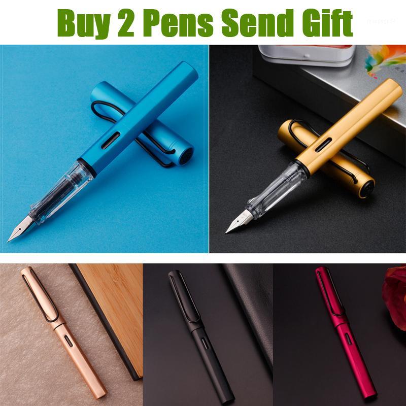 

Free Shipping Classic Design Metal Al Star Ink Fountain Pen Fast Wriitng School Student Writing Pen Buy 2 Pens Send Gift1, Red