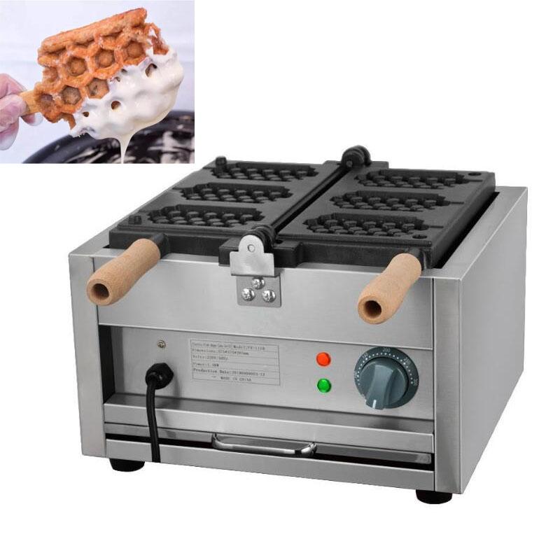 

110V 220V Commercial Use Honeycomb Shaped Flip Waffle Maker Electric Waffle Machine with Stick