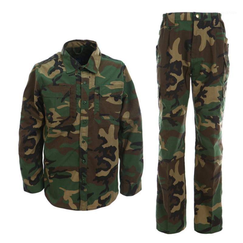 

Men's Long Sleeve Shirt and Pants Set Outdoor Tactical Army Uniform for Combat Hiking Training1, Black