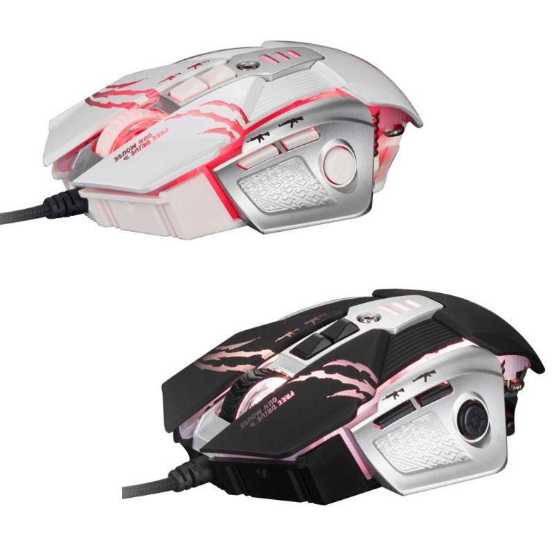 

Wired Programmable Gaming Mouse RGB LED Breathing Light 6 Gear DPI Adjustable Desktop Computer Laptop Mouse for Gaming