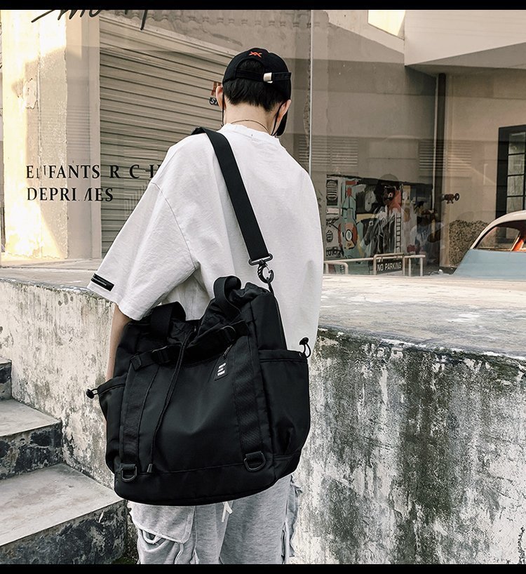 LWH） Mens Single Shoulder Messenger Bag Nylon Large Capacity Travel Bag Fashion Outdoor Luggage 19.687.8711.02 inch 