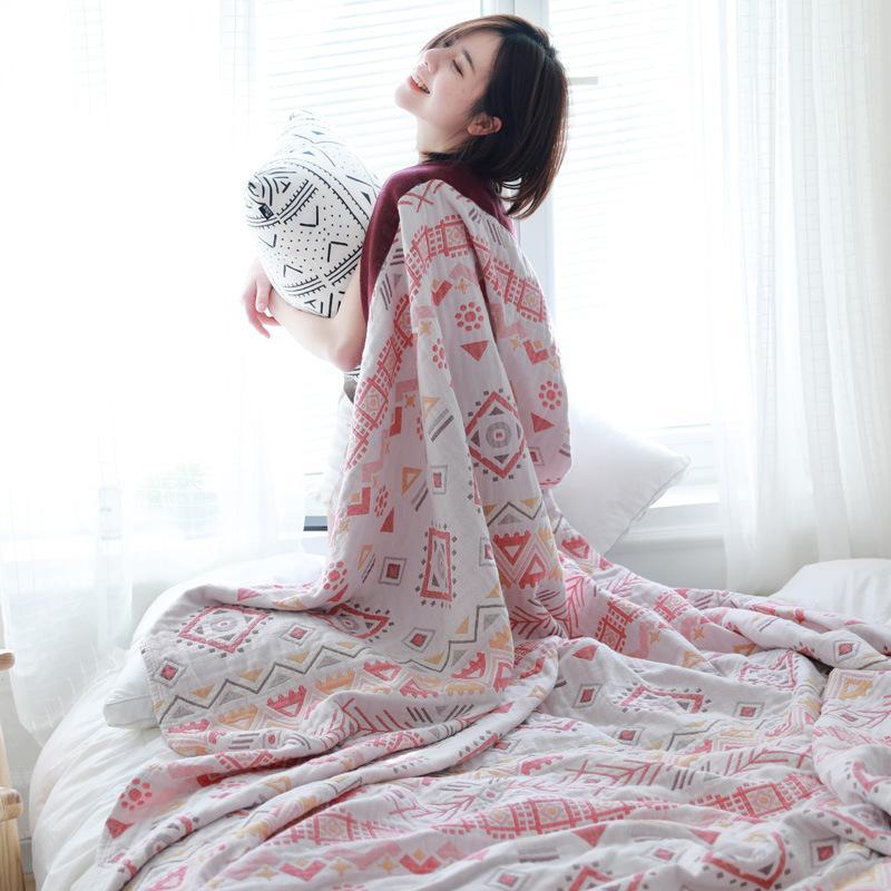 

Blankets Cotton Plaid Soft Comfortable Sofa Couch Blanket Camping Picnic Rugs Beach Sunscreen Cape