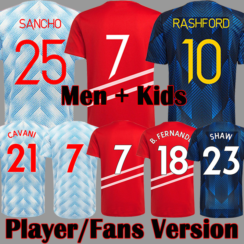 

2021 2022 2023 Top FC soccer jersey SANCHO POGBA RASHFORD Player Version Fans FRED MANs football shirts BRUNO FERNANDES 21 22 23 man kits Kids TELLES chesters uniform, Kids home