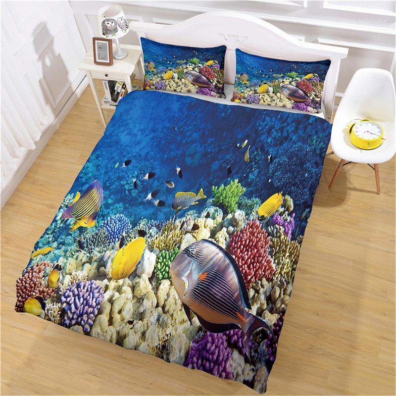 

3D Bedding Sets Sea Dolphin Blue Duvet Quilt Cover Set Comforter Bed Linen Pillowcase King Queen Full Home Texitle1, Duvet cover