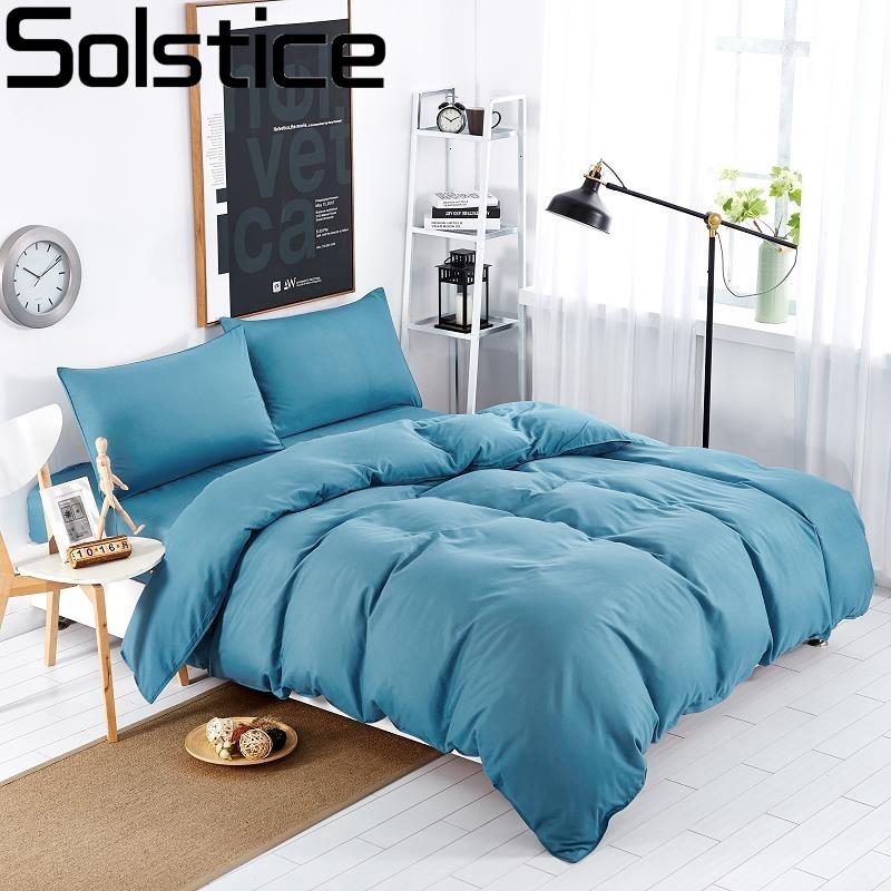 

Solstice Home Textiles Solid Color Soft 3/4pcs Bedding Sets/Duvet Cover/bedspreads/bed Linen/bedclothes/ Bed Sheet King Queen, M05