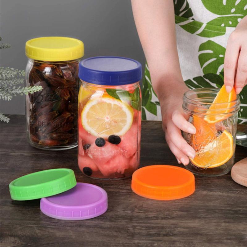 

10pcs Replacement Parts Wide Mouth Kitchen PP Leak Proof Sealing Canning Storage Caps Reusable Mason Jar Lids Glass Bottles