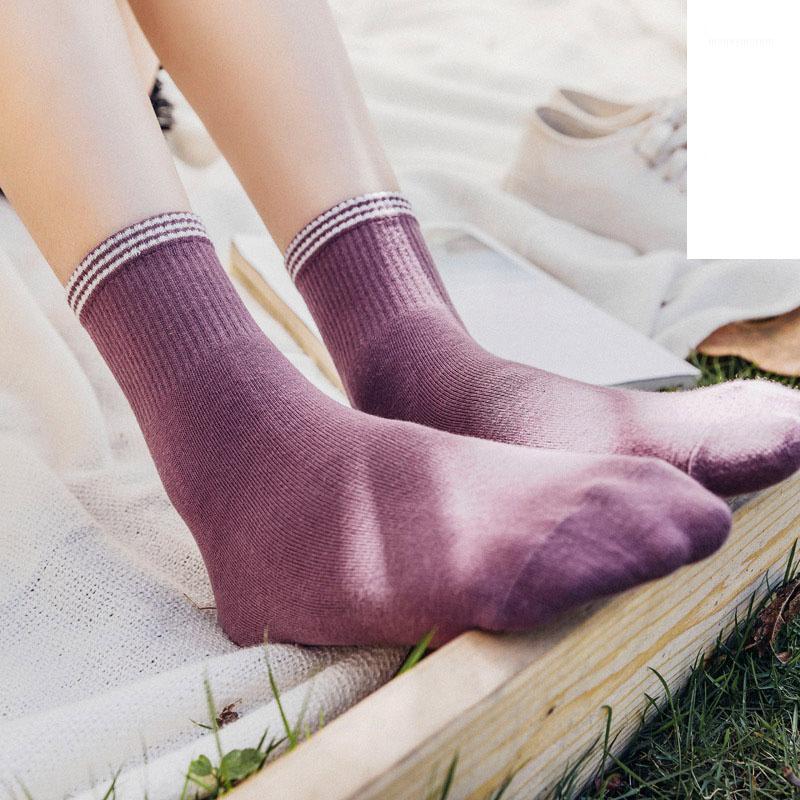 

Women Socks 2020 Autumn New Cotton Soft Cute Gril Socks Comfortable Striped Fashion Trend Elastic Brief Korea Style Women1, Black