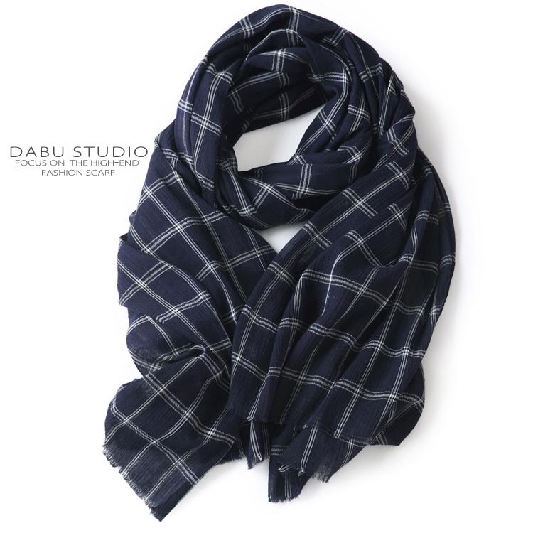 

Hats, Scarves & Gloves Sets Japan Style Fashionable Men's And Women's Cotton Linen Plaid With Deep Pleats For Literature Art