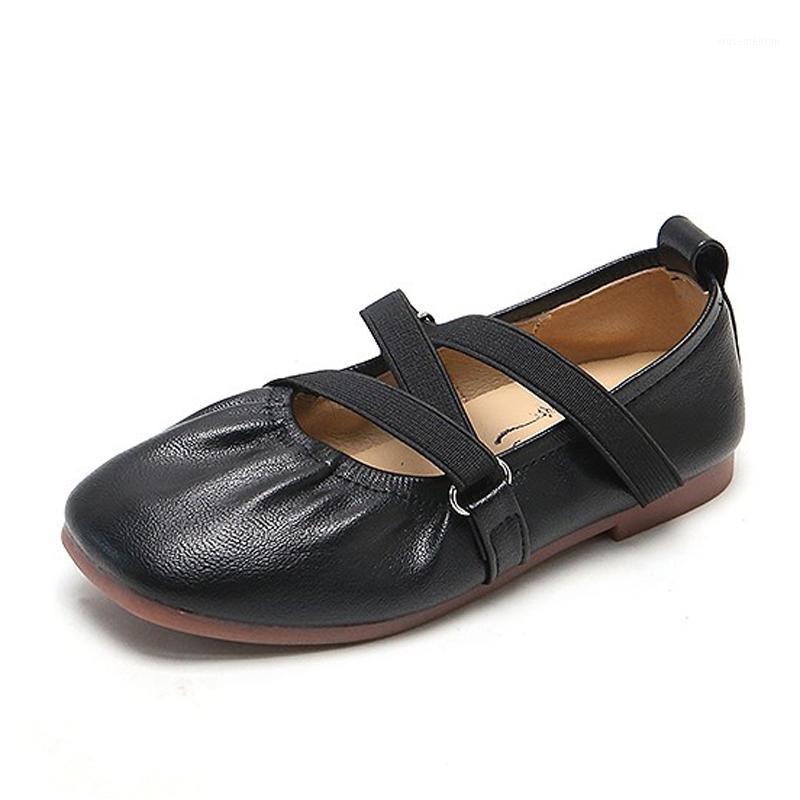 

CAPSELLA KIDS Girls Elegant Princess Shoes Flats 2021 Children Elastic Band Soft Sole Casual Shoes Size 21-351, Black