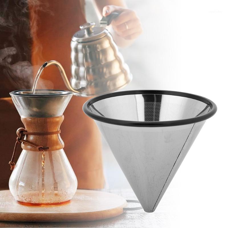 

Stainless Steel Reusable Coffee Filter Stainless Steel Holder Metal Mesh Funnel Baskets Drif Filters Dripper Coffee Filter Cup1