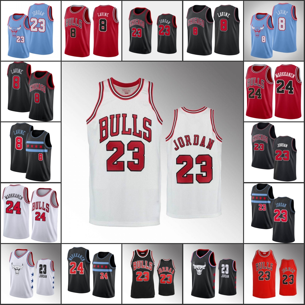 

Chicago Bulls''Men Michael Jor dan Zach LaVine Lauri Markkanen Hardwood''Classics Basketball Jersey