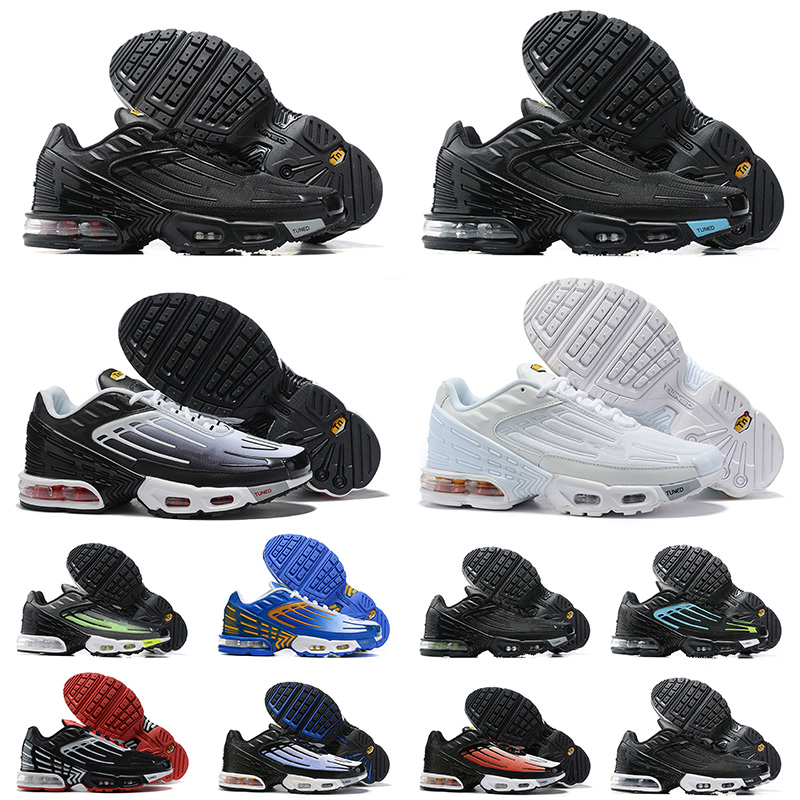 

2021 New Quality Tuned Plus Tn 3 Laser Blue Crimson Red Mens Women Running Shoes All White Trainers Sneakers, White;red